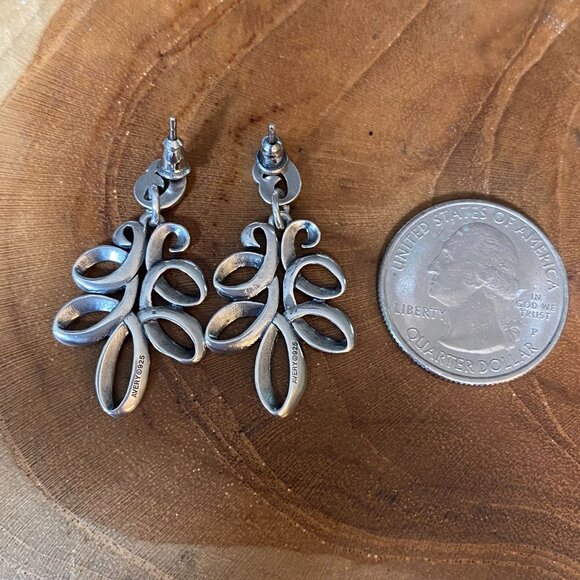 RETIRED James Avery Ribbon Ear Post Earrings, Sterling Silver - Picture 3 of 3